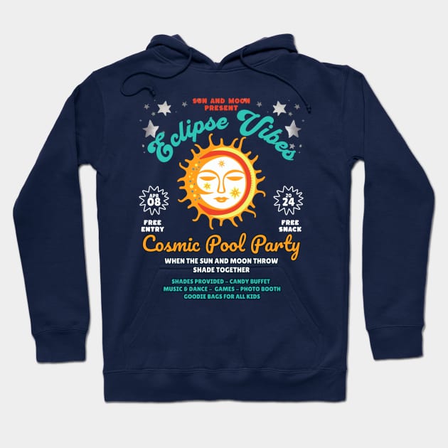 Sun and Moon Present: Eclipse Vibes, Cosmic Pool Party Hoodie by Blended Designs